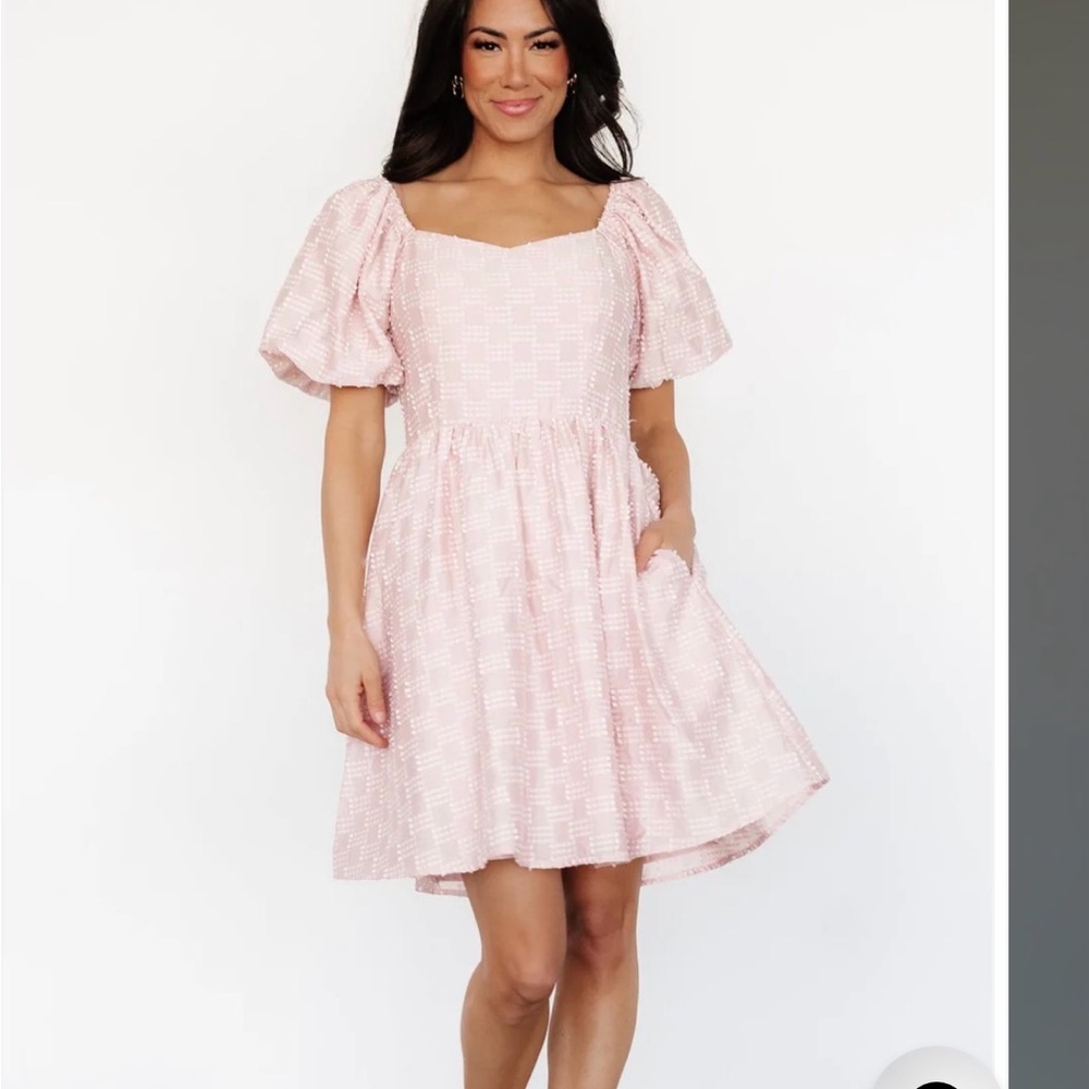 Baltic Born Pink Puff Sleeve Dress - Picture 1 of 3